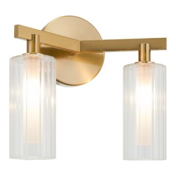 Kristof Two Light Wall Sconce in Aged Gold Brass by Matteo Lighting