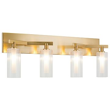 Kristof Four Light Wall Sconce in Aged Gold Brass by Matteo Lighting