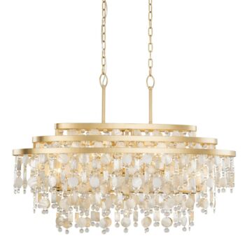 Kalani Nine Light Linear Pendant in French Gold by Varaluz