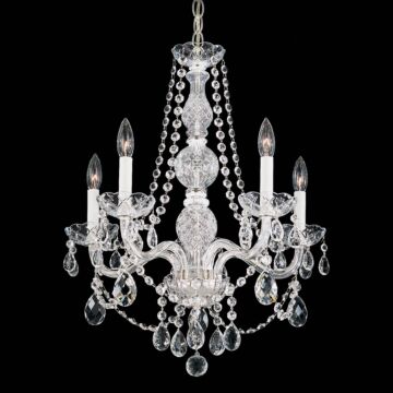 Schonbek Arlington 5 Light Chandelier in Silver with Clear Heritage Crystals
