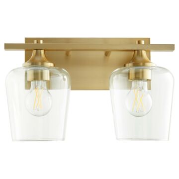 Veno Two Light Vanity in Aged Brass by Quorum International