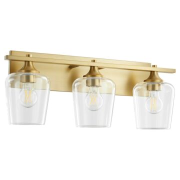 Veno Three Light Vanity in Aged Brass by Quorum International