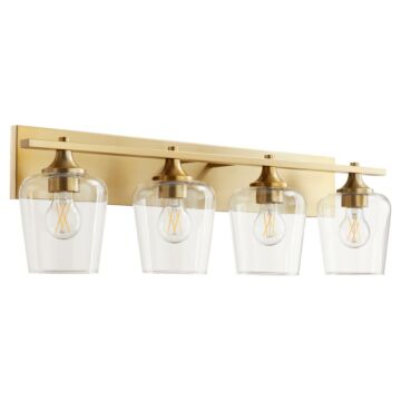 Veno Four Light Vanity in Aged Brass by Quorum International