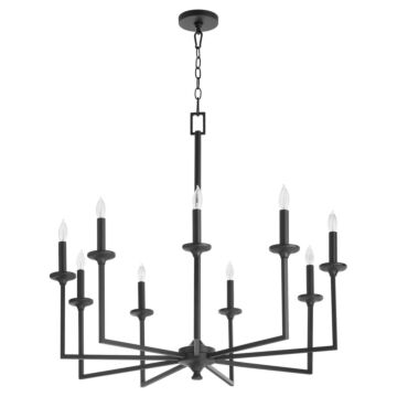 Eldorado Nine Light Chandelier in Matte Black by Quorum International