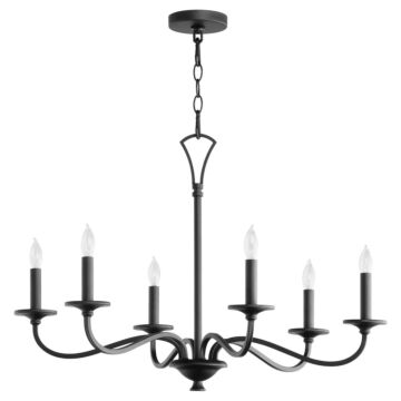 Maryse Six Light Chandelier in Matte Black by Quorum International