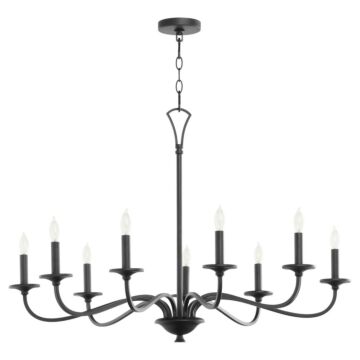Maryse Nine Light Chandelier in Matte Black by Quorum International