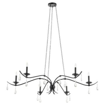 Lorelei Six Light Chandelier in Matte Black by Quorum International
