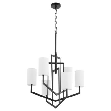 Bolivar Six Light Chandelier in Matte Black by Quorum International