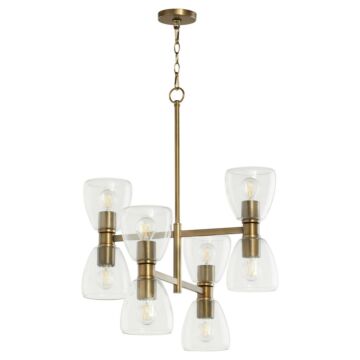 Relo Eight Light Chandelier in Dark Brass by Quorum International