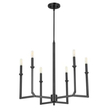 Merrick Six Light Chandelier in Matte Black by Quorum International