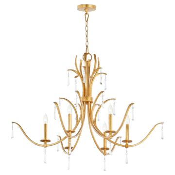 Majesty Six Light Chandelier in Gold Leaf by Quorum International