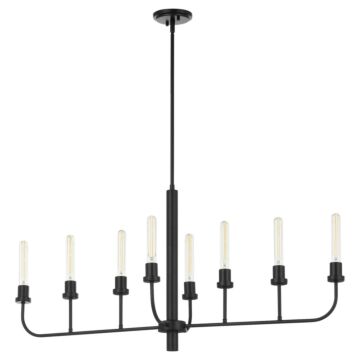 Sheridan Eight Light Linear Chandelier in Matte Black by Quorum International
