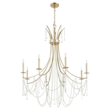 Malin Eight Light Chandelier in Antique Silver by Quorum International