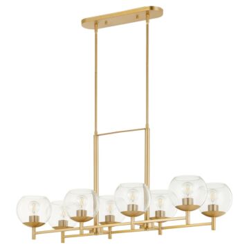 Lyon Eight Light Chandelier in Aged Brass by Quorum International