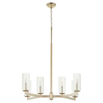 Merrick Six Light Chandelier in Aged Silver Leaf by Quorum International