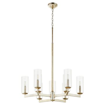 Merrick Nine Light Chandelier in Aged Silver Leaf by Quorum International