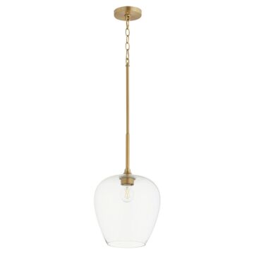 Veno One Light Pendant in Aged Brass by Quorum International