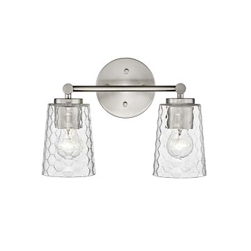 Ashli Two Light Vanity in Brushed Nickel by Millennium