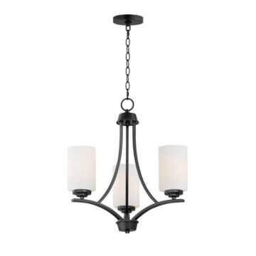 Deven Three Light Chandelier in Black by Maxim