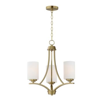 Deven Three Light Chandelier in Satin Brass by Maxim