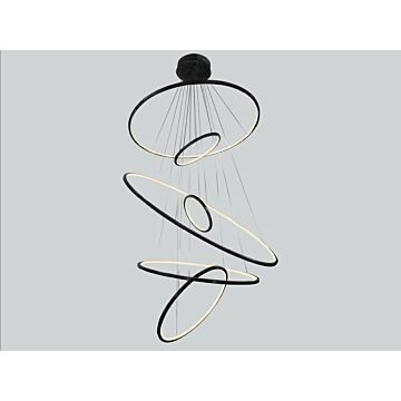 Aria LED Chandelier in Polished Black Gunmetal Chrome by Avenue Lighting