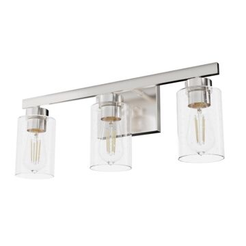 Hunter Hartland 3-Light Bathroom Vanity Light in Brushed Nickel