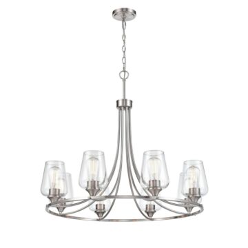 Ashford Eight Light Chandelier in Brushed Nickel by Millennium