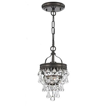 Calypso One Light Mini Chandelier in Vibrant Bronze by Crystorama