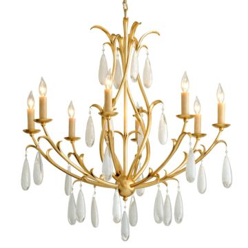 Prosecco  Chandelier in Gold Leaf by Corbett Lighting