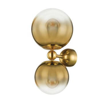 Kyoto Two Light Wall Sconce in Vintage Polished Brass by Corbett Lighting