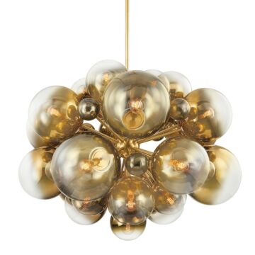 Kyoto 25 Light Chandelier in Vintage Polished Brass by Corbett Lighting