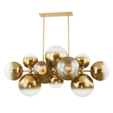 Kyoto 12 Light Linear in Vintage Polished Brass by Corbett Lighting
