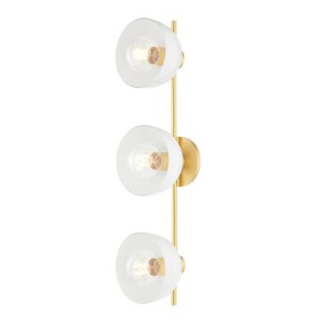 Belle Three Light Bath and Vanity in Aged Brass by Mitzi