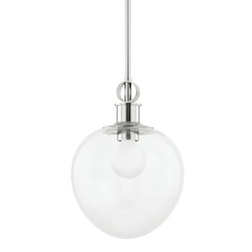 Anna One Light Pendant in Polished Nickel by Mitzi
