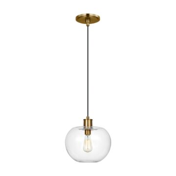 Mela One Light Pendant in Burnished Brass by Visual Comfort Studio