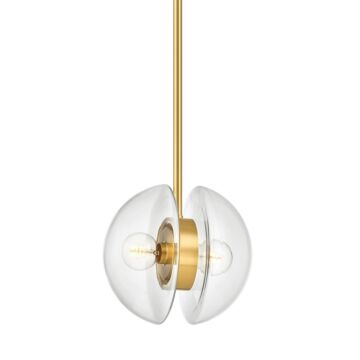 Kert Two Light Pendant in Aged Brass by Hudson Valley