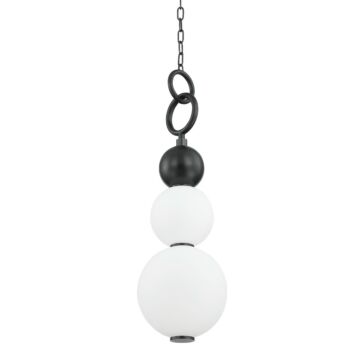 Perrin LED Pendant in Black Brass by Hudson Valley