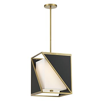 Aspect LED Pendant in Coal And Soft Brass by Metropolitan