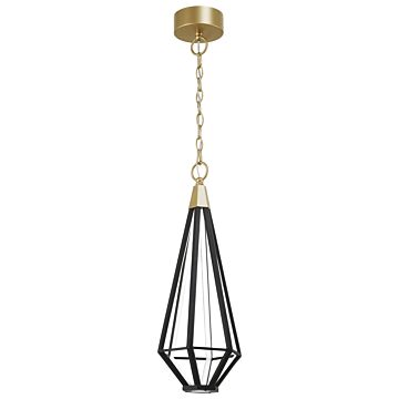 Dripping Gems LED Mini Pendant in Painted Soft Brass & Coal by George Kovacs