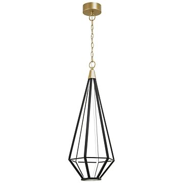 Dripping Gems LED Pendant in Painted Soft Brass & Coal by George Kovacs