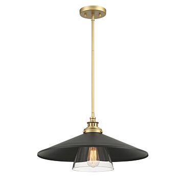 Segan  Mini Pendant in Coal & Soft Brass (Painted) by Minka-Lavery