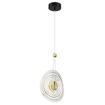 Topknot LED Pendant in Coal And Brushed Gold by George Kovacs