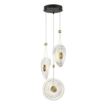 Topknot LED Pendant in Coal And Brushed Gold by George Kovacs