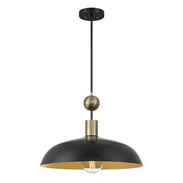 Biloxi  Pendant in Coal And Weathered Antique Bra by Minka-Lavery