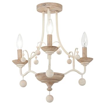 Colonial Charm  Semi Flush Mount in White Wash & Sun Dried Clay by Minka-Lavery