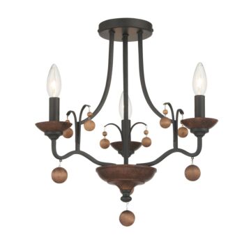 Colonial Charm  Semi Flush Mount in Old World Bronze Walnut Acce by Minka-Lavery