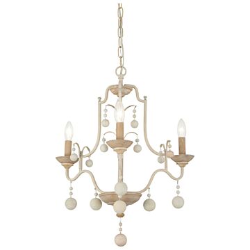 Colonial Charm  Chandelier in White Wash & Sun Dried Clay by Minka-Lavery