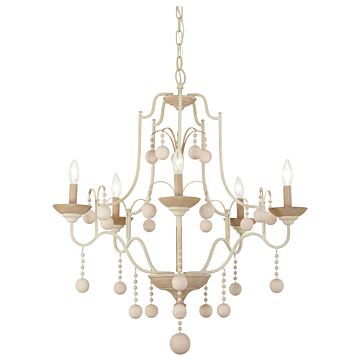 Colonial Charm  Chandelier in White Wash & Sun Dried Clay by Minka-Lavery