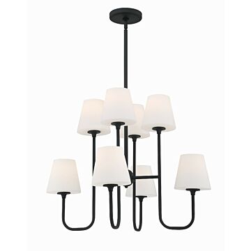 Keenan Eight Light Chandelier in Black Forged by Crystorama