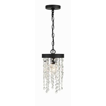 Winham One Light Pendant in Black Forged by Crystorama